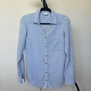 Columbia Blue and White striped button down shirt
